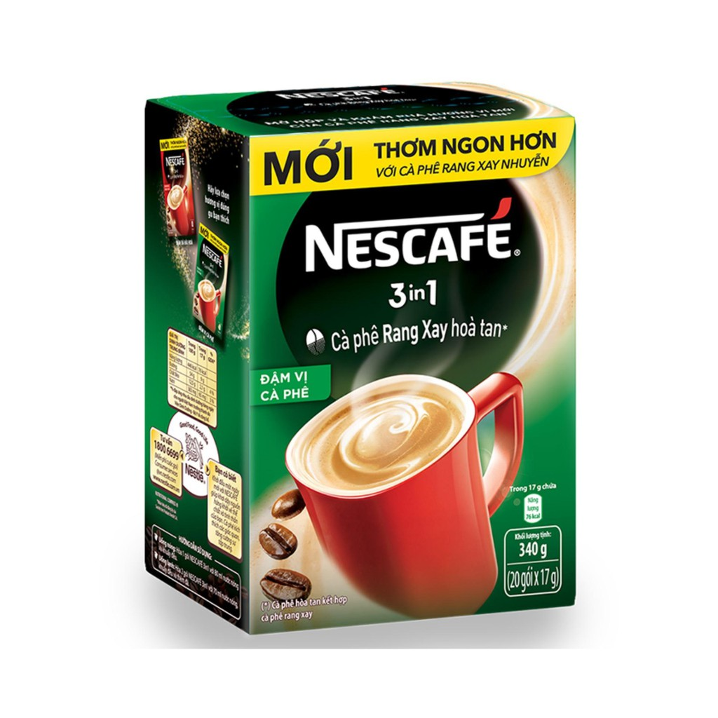 Cà phê sữa hòa tan NestCafé 3 in 1 đậm vị cà phê (hộp 18 gói)