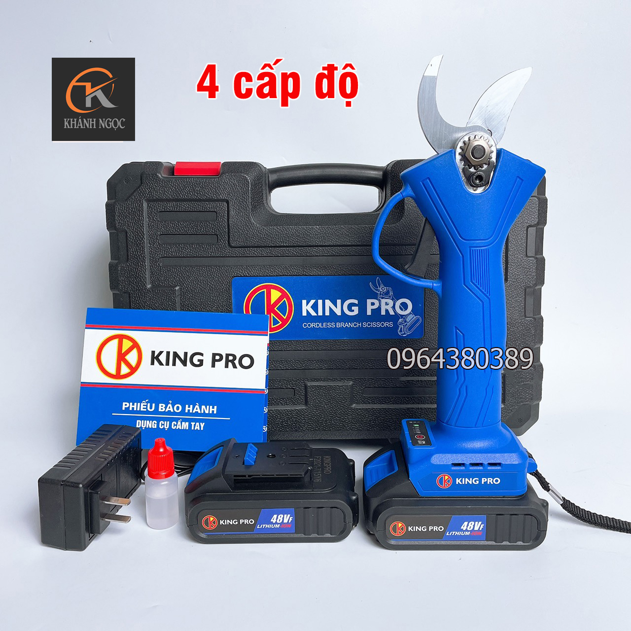 Kéo cắt tỉa cành cây dùng pin kingpro 48vf không chổi than