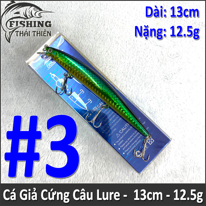 Mồi Giả Cá Cứng 13cm, 12.5g Có Bi Chuyên Câu Lure Cá Chẽm, Chày, Mú Măng, Các Loại Cá Săn Mồi