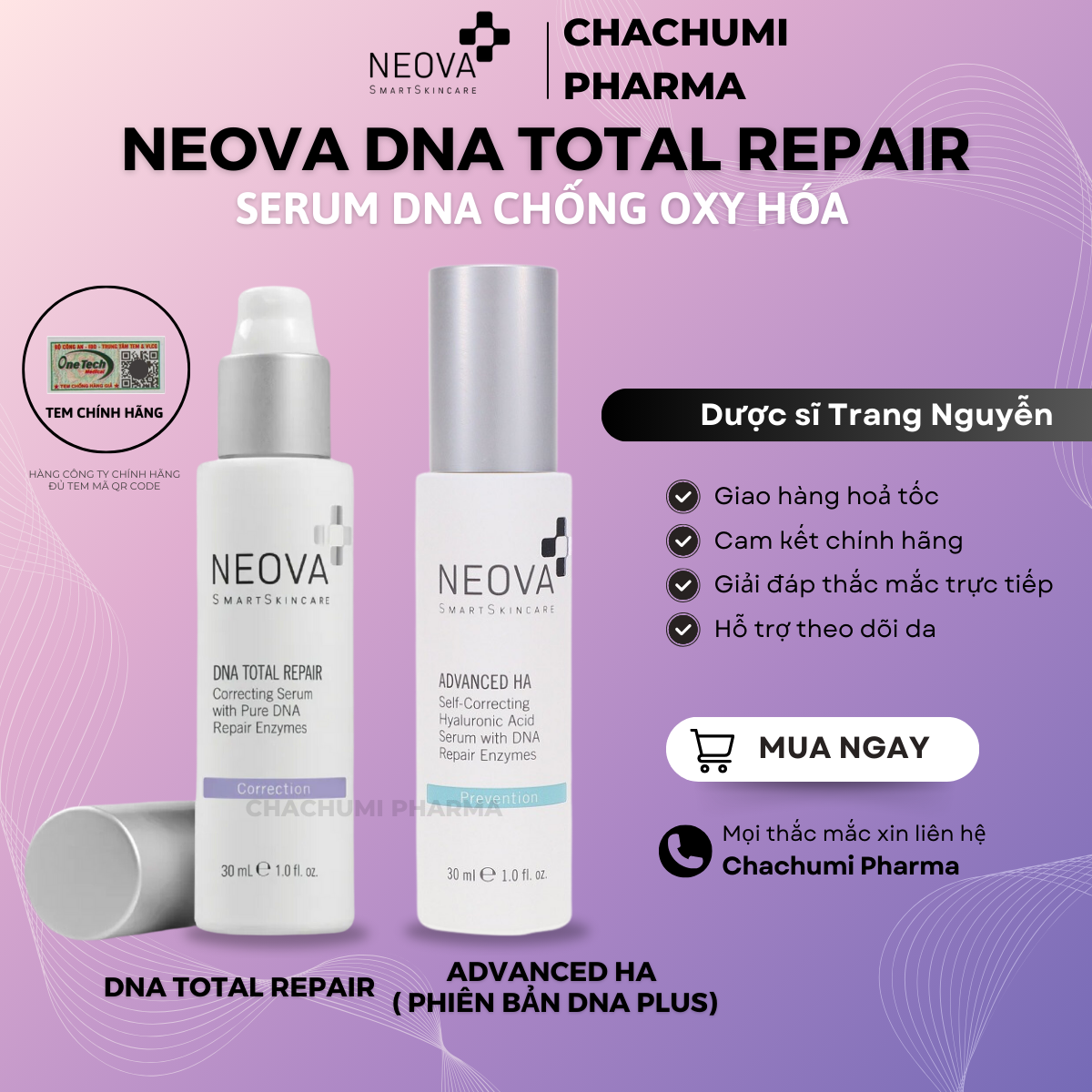 Neova DNA Total Repair - Serum sửa chữa DNA chống lão hóa, phục hồi, làm đều màu da