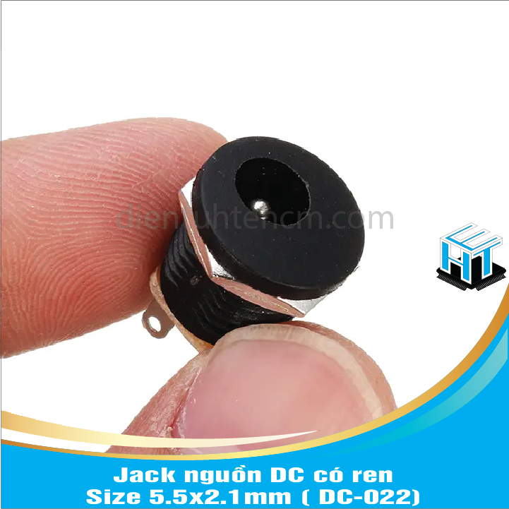 Jack nguồn DC có ren - Size 5.5x2.1mm ( DC-022)combo 6 con