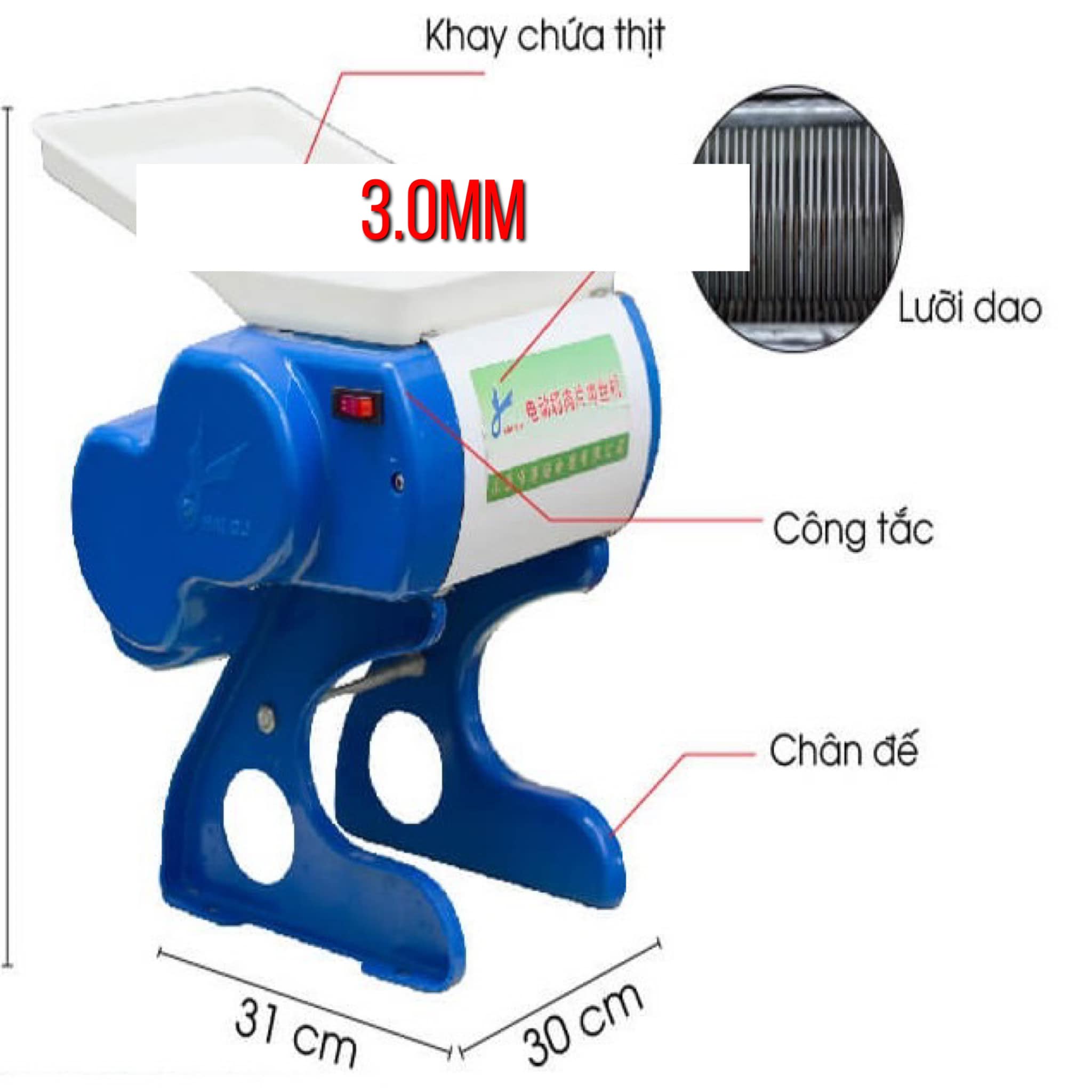 Máy cắt lát thịt RS70D 2.0-2,5-3,0-3,5 MM