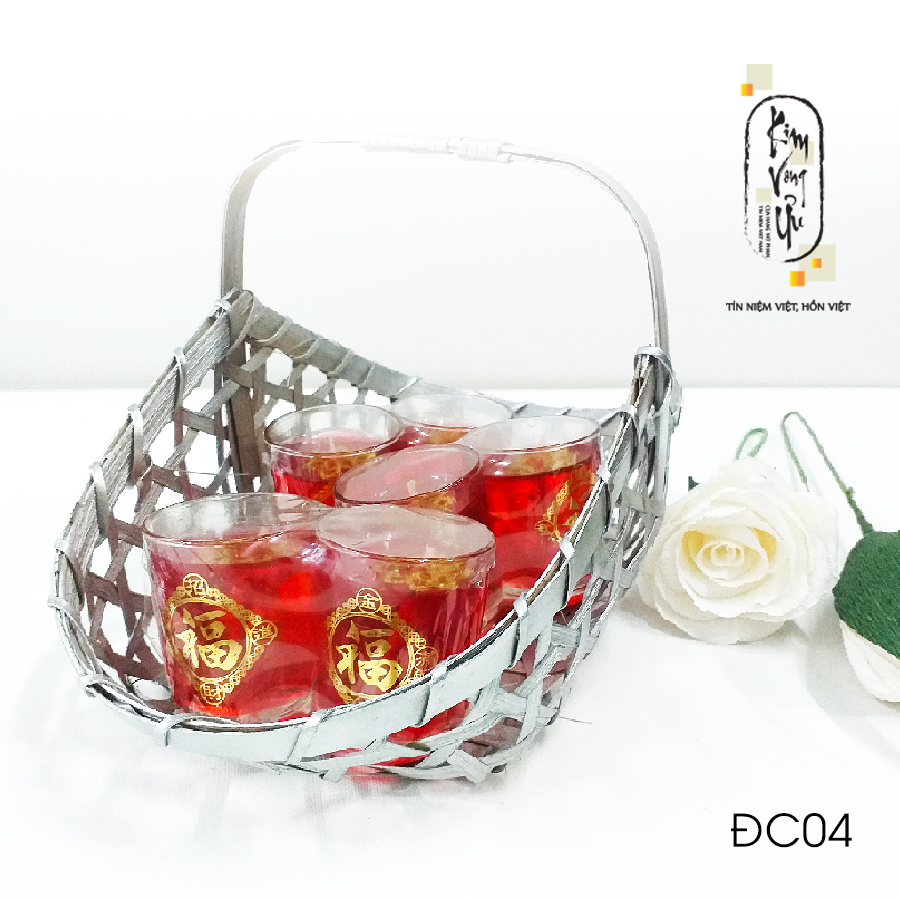 Đèn cầy ly cúng Ly Rượu Bầu ĐC04 cao 5.5cm  (Giá một cặp)