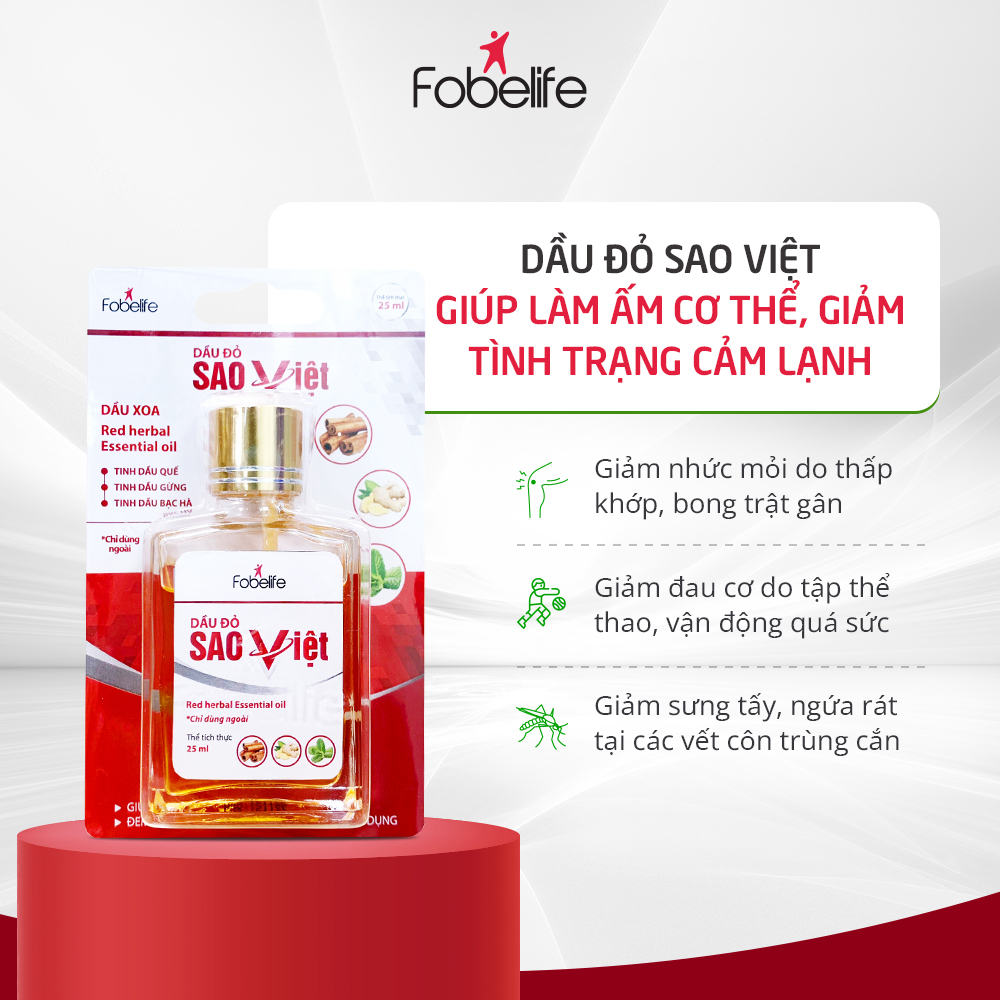 Dầu Đỏ Sao Việt Giúp Làm Ấm Cơ Thể Hỗ Trợ Tình Trạng Cảm Lạnh Dầu