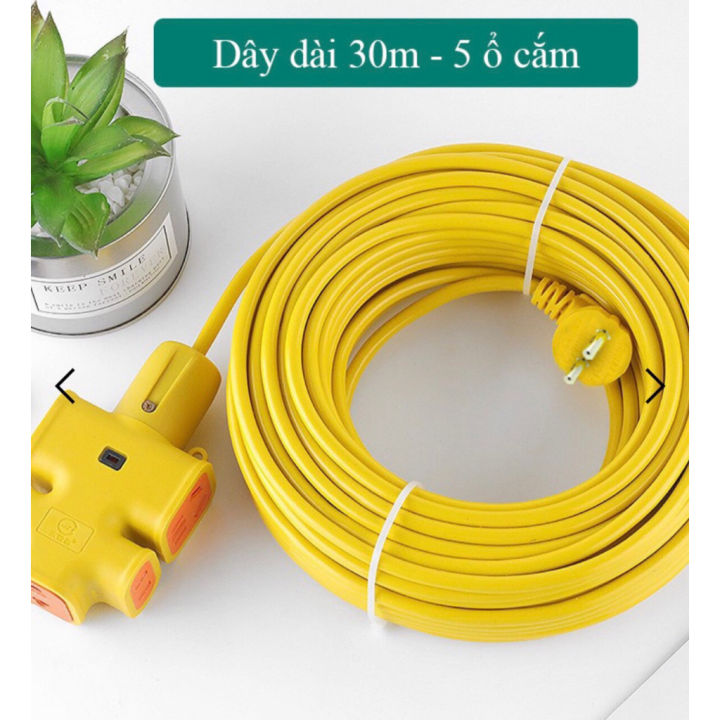 Ổ cắm điện đúc chống cháy vỡ nổ kèm ổ điện đúc và phích cắm, cuộn dây điện dài 30m