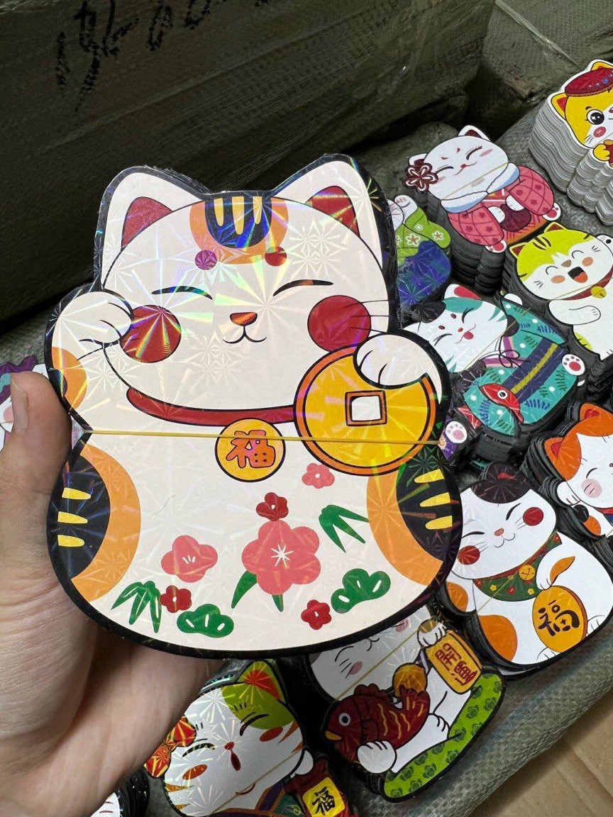 Combo 10 Bao Lì Xì Chibi Phản Quang - Bao lì xì hình mèo