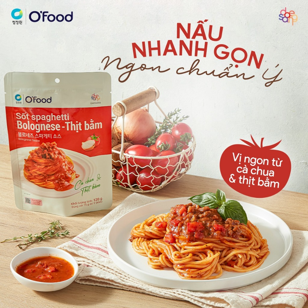 Sốt nấu mì Ý - Sốt spaghetti O'Food