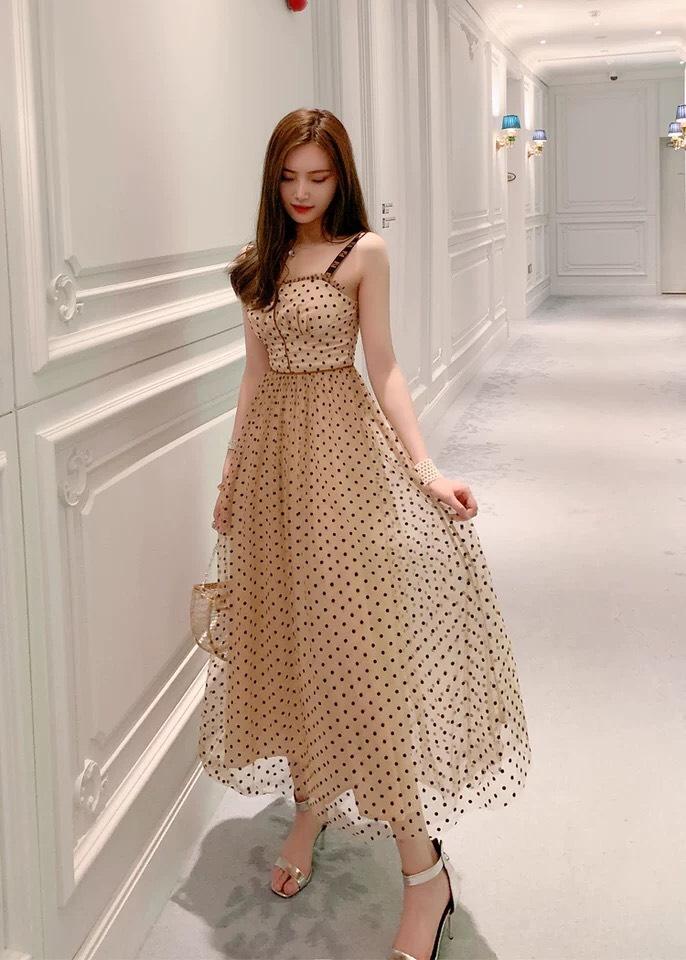ĐẦM MAXI CHẤM BI DUYÊN DÁNG