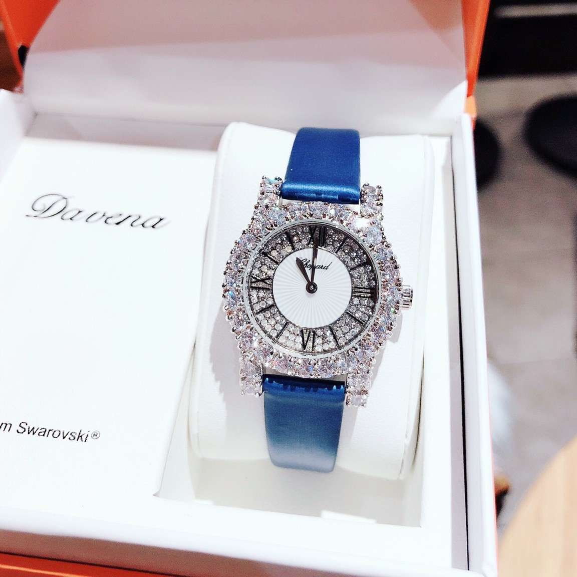 Ch0pard women's leather band watch size 32mm fullbox waterproof stainless steel case luxury watch for ladies watch