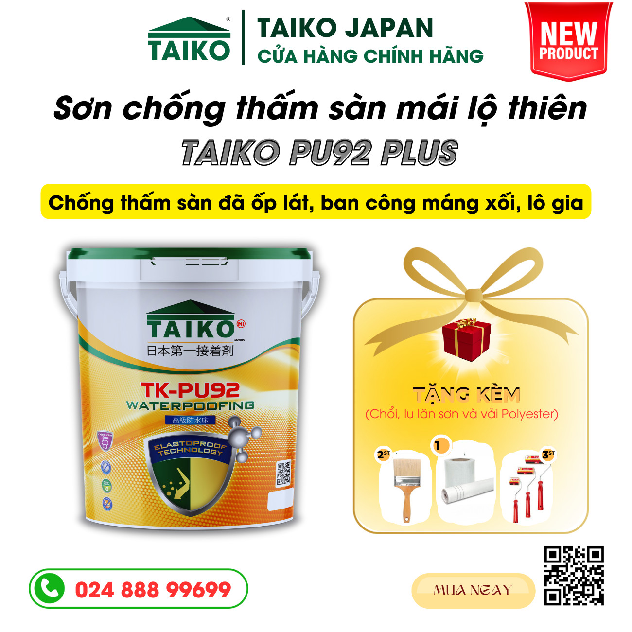 Keo chống thấm pu taiko pu92 - thùng 18 kg