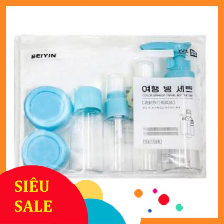 Bộ Chiết Mỹ Phẩm Du Lịch 7 Món (Có Vòi Bơm)