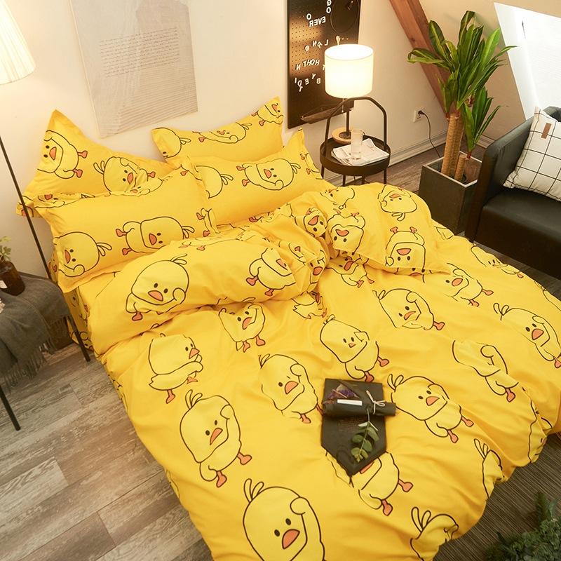 Trọn bộ 4 món cotton poly nhập mẫu vịt vàng dễ thương,đáng yêu
