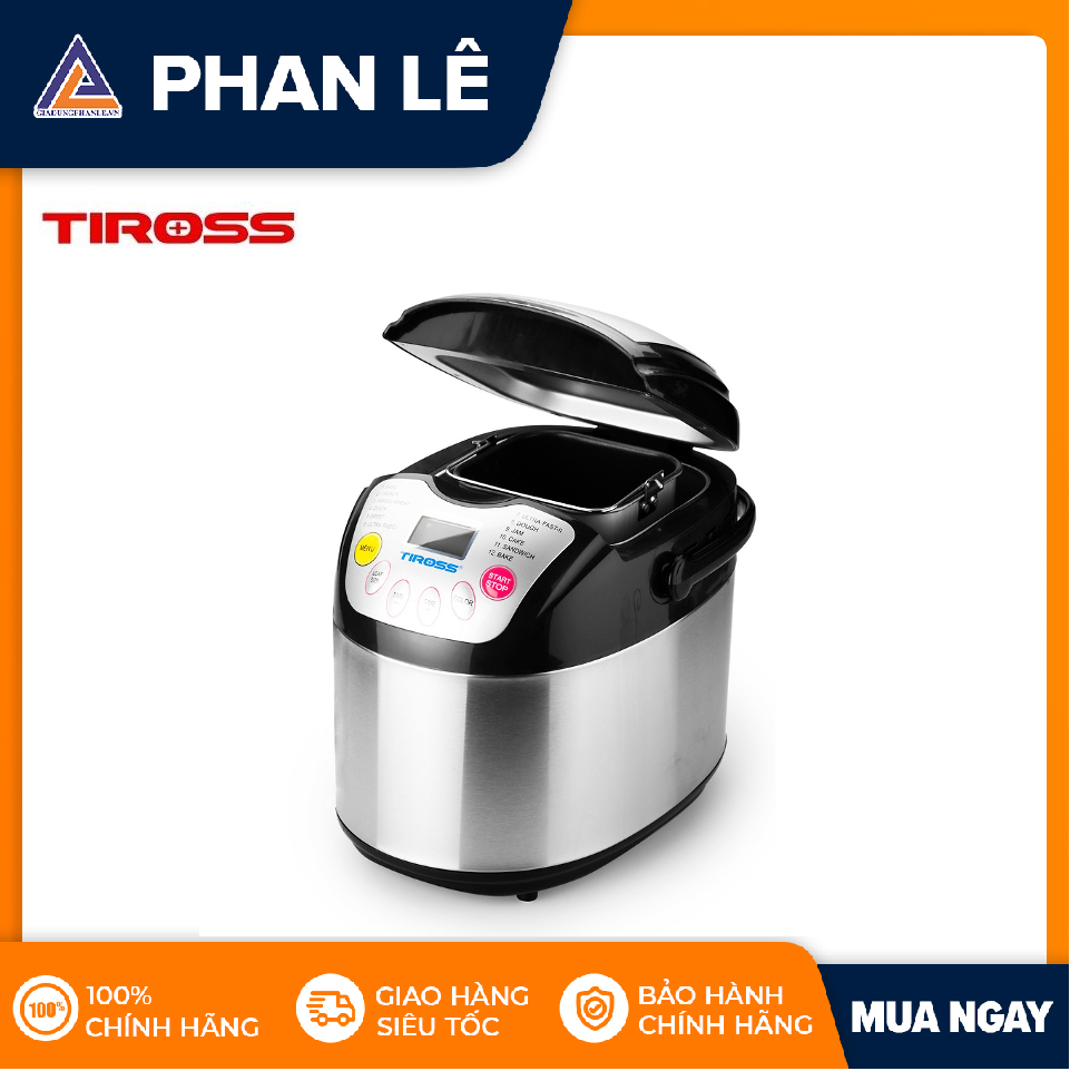 Máy làm bánh mỳ 12 chức năng Tiross TS821 2L (Inox)