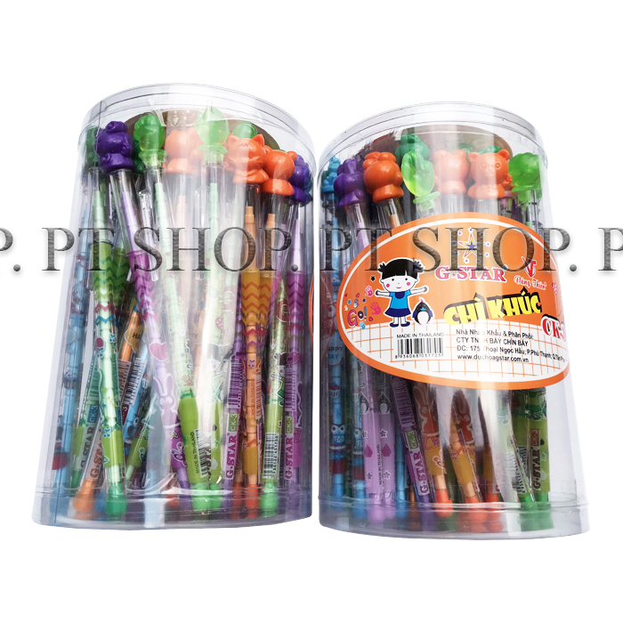 COMBO 10 CÂY VIẾT CHÌ KHÚC CK-3 NẮP HÌNH THÚ