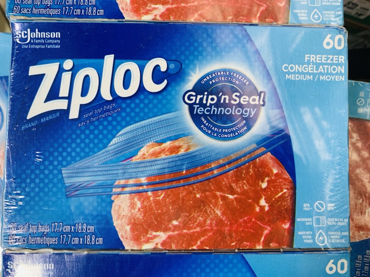 Túi Ziploc Grip 'n Seal bảo quản thực phẩm