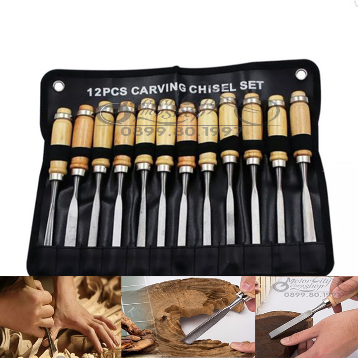 Bộ đục gỗ 12 cây cao cấp tiện dụng