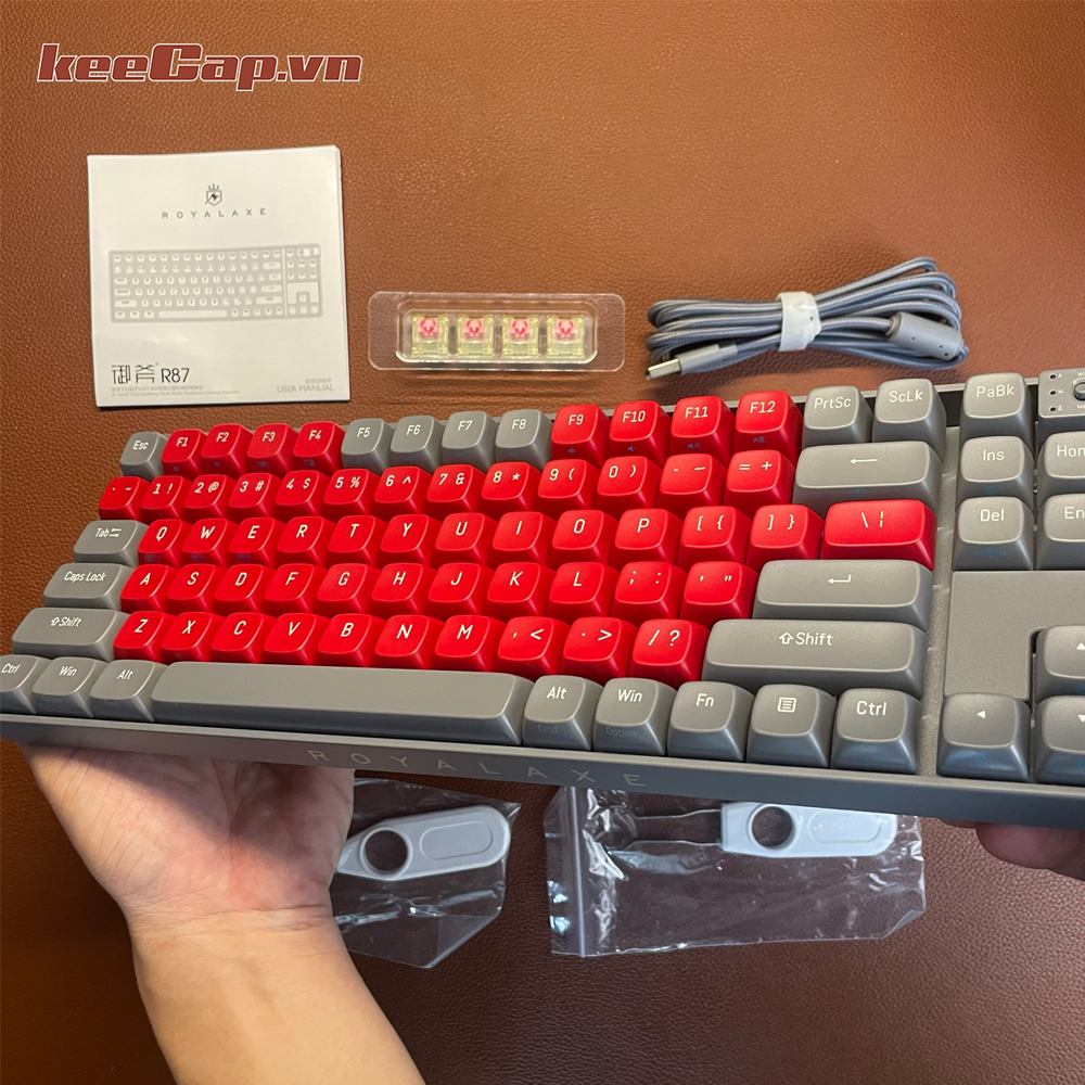 [KEECAP] Royal AXA r87 dark night Red Rose (3 mode - 87 keys-hotswap)
