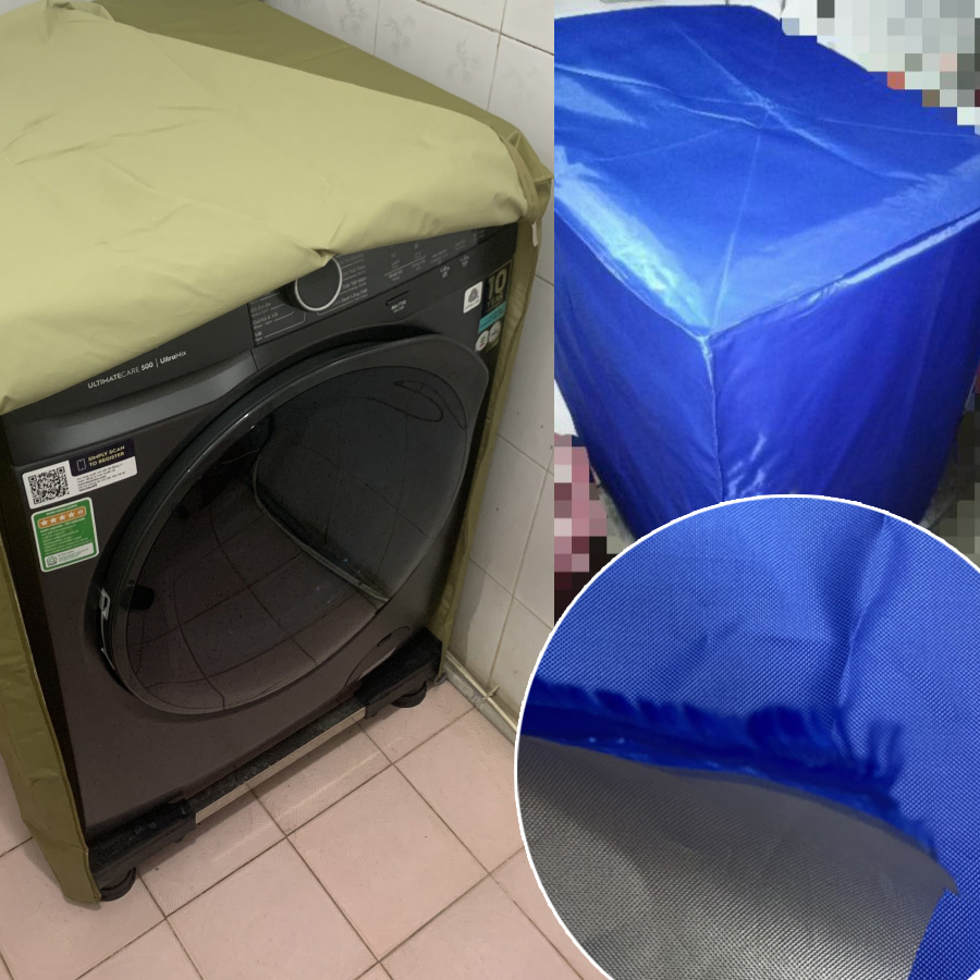 Bạt Phủ Máy Giặt Siêu Bền Cửa Trước Cửa Ngang Vải Dù Siêu Bền Màu Xanh Bộ Đội Chống Mưa Nắng Nóng Từ 7kg đến 15kg