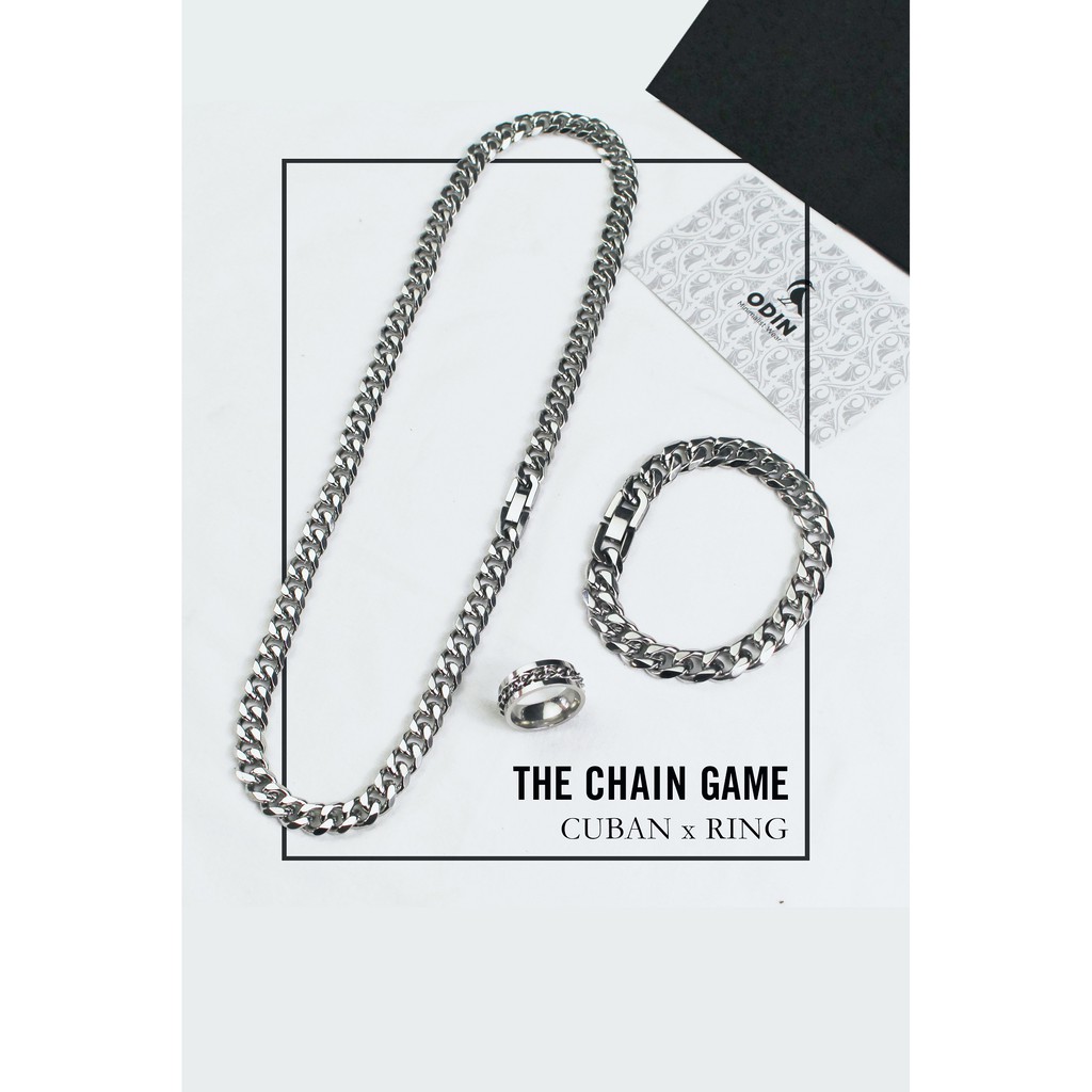 The chain game - vòng tay cuban | dây chuyền cuban | nhẫn chain - thép titanium cao cấp 316l - tiết kiệm 88k - odin