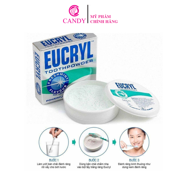 [HCM]Bột Tẩy Trắng Răng Eucryl Powerful Stain Removal Toothpowder 50g