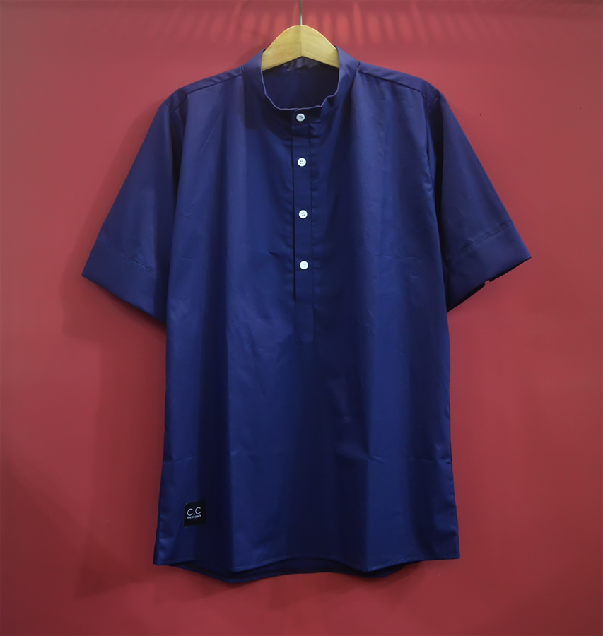 Áo Sơ mi Tay lửng cổ trụ Unisex