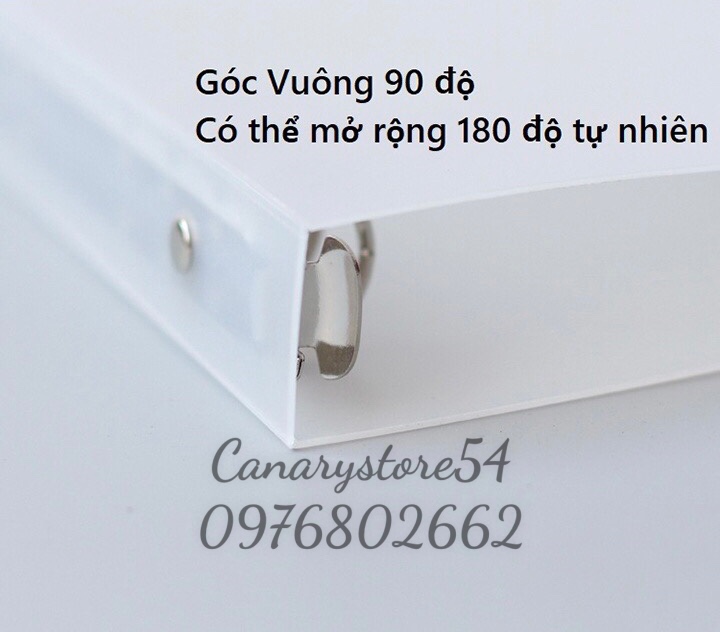 Binder Sổ Bìa Nhựa Cứng Mờ Binder Sổ Còng Kim Loại Khổ A4 A5 A6 B5 4 6 6 9 lỗ (Chưa Kèm Giấy) canarystore54