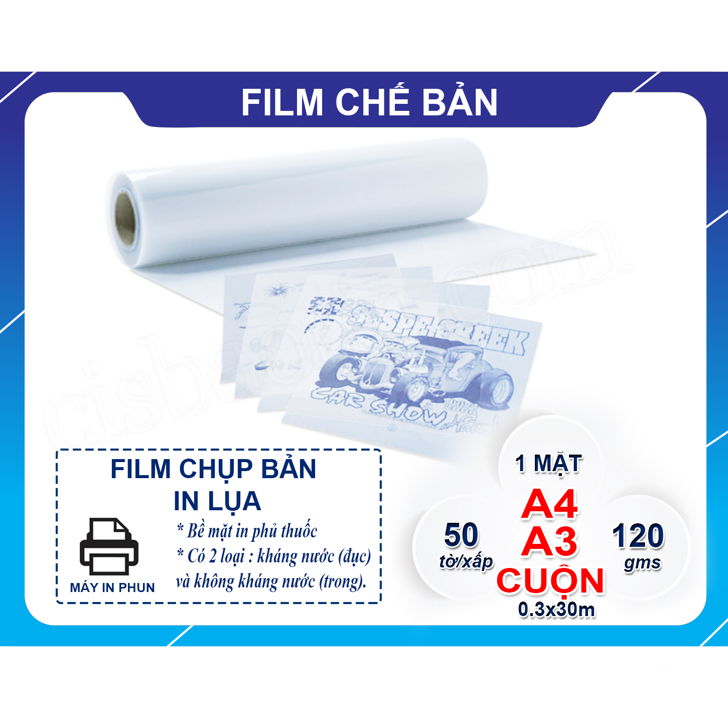 [HCM]FILM CHẾ BẢN - FILM CHỤP BẢN IN LỤA TRONG KHÔNG KHÁNG NƯỚC A4