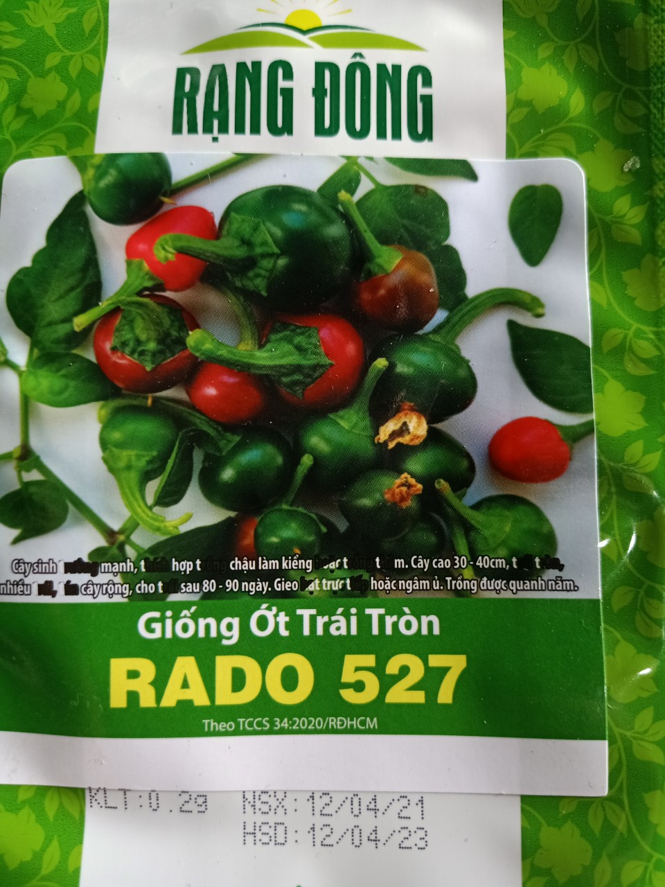 Hạt Giống Ớt Trái Tròn Gói 0.2gr - RADO 527