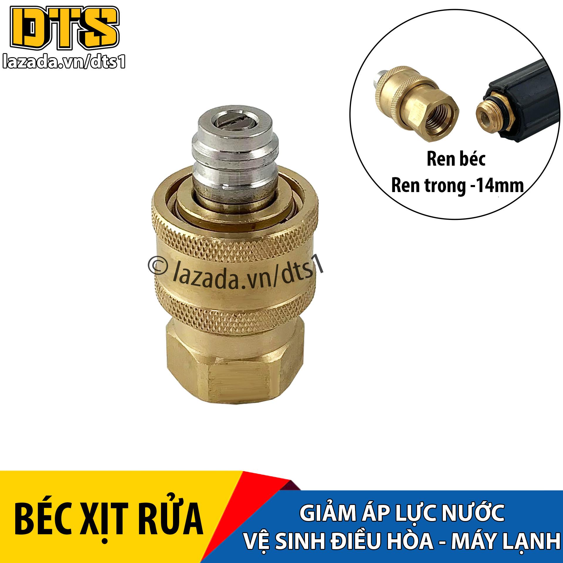 Béc phun xịt rửa, vệ sinh máy lạnh, điều hòa, béc giảm áp lực nước cho máy rửa xe áp lực cao (Ren trong 14mm)