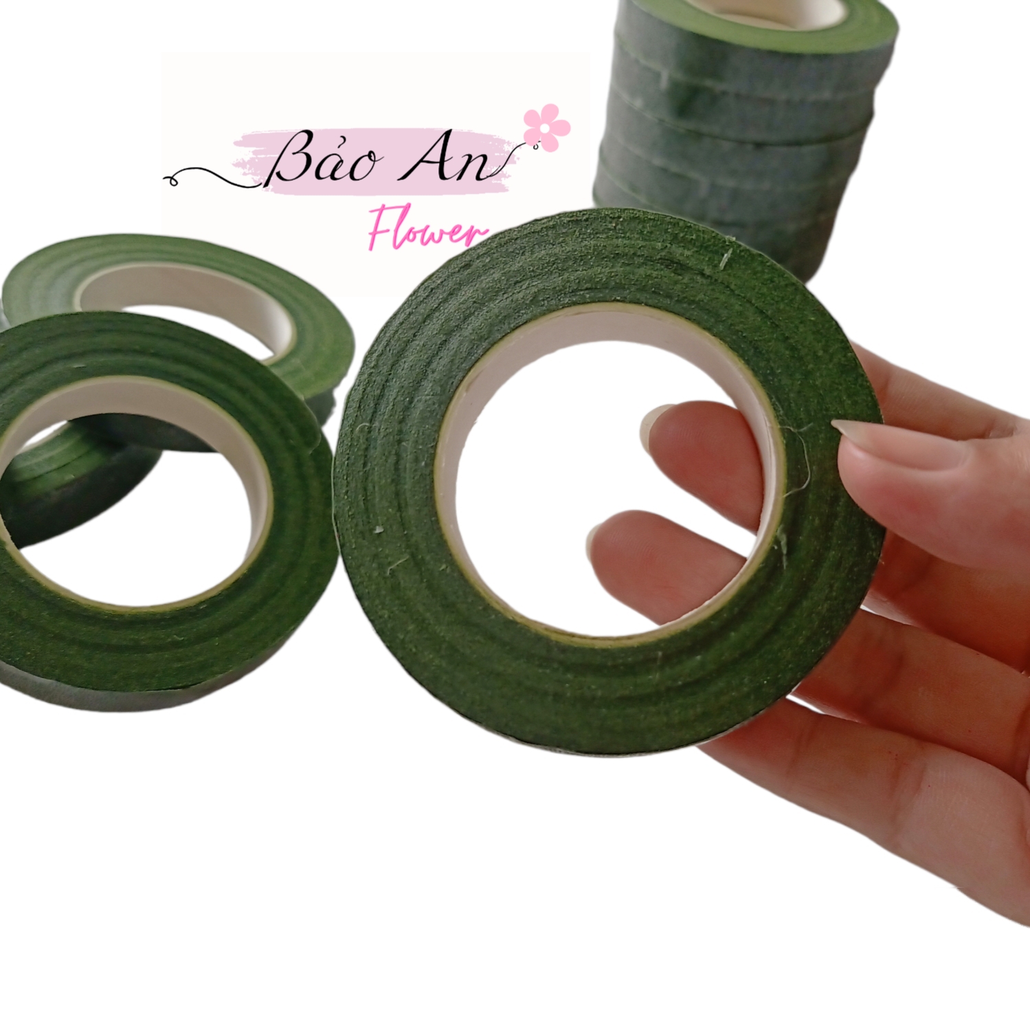 Băng keo sáp xanh, nâu quấn cành làm hoa