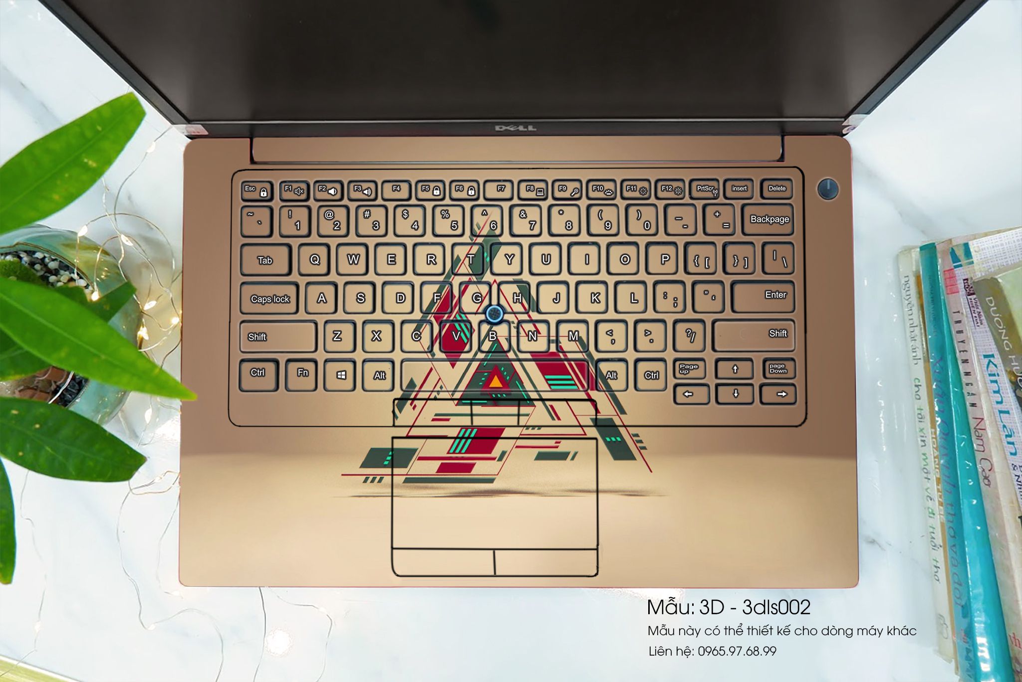 Decal Skin dán Laptop HP mẫu 3D (inbox mã máy cho shop)