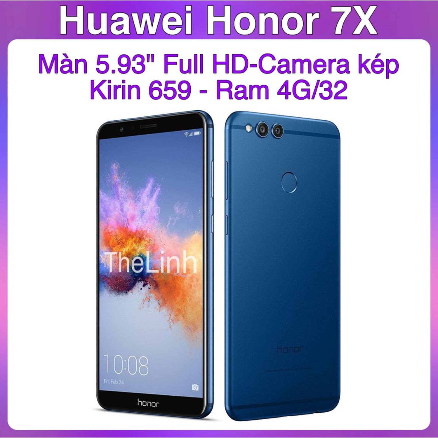 Điện thoại Huawei Honor 7X Ram 4G/32G - Màn 5.93 inch Camera Kép