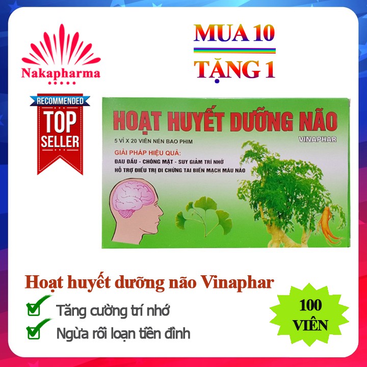 ✅ [10 TẶNG 1] Hoạt huyết dưỡng não Vinaphar Tăng cường trí nhớ, cải thiện giấc ngủ, ngừa rối loạn đình