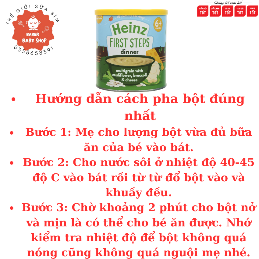 Bột Ăn Dặm Heizn Anh Vị Súp Lơ 6m+ 200g