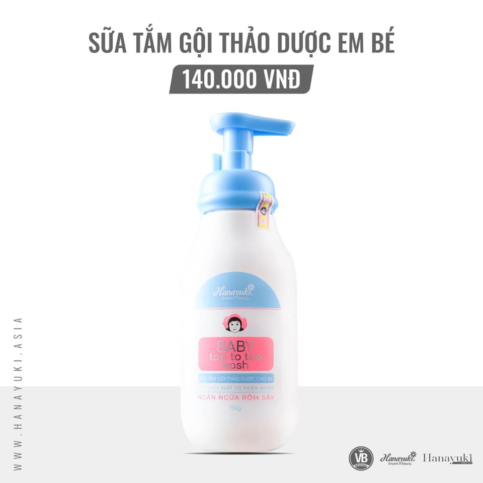 [100% Chính Hãng] sữa tắm em bé hanayuki