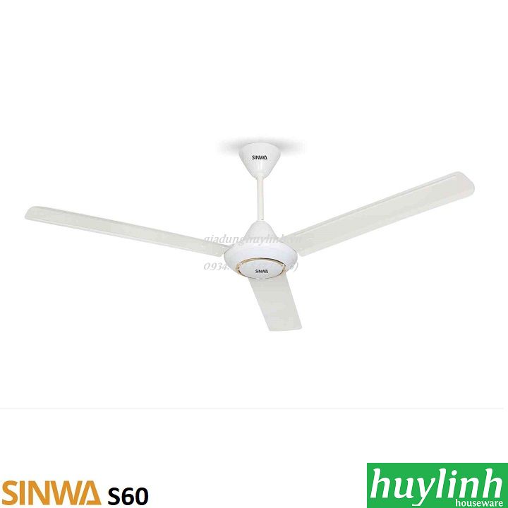 [HCM]Quạt trần cánh sắt Sinwa S60 - 3 cánh
