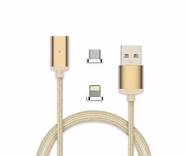 Cáp sạc nhanh - Cáp Sạc hít Nam Châm 3 in 1 cho đầu Micro USB ,androai và iphone/IOS  dành cho điện thoại Samsung, LG, Sony, OPPO, Xiaomi...dây bọc dù cao cấp siêu bền, chống rối ( Dây Màu Đen )
