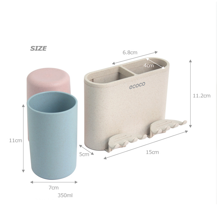 Kệ để kem đánh răng và bàn chải kèm 2 cốc E1701
