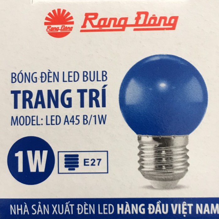 Bóng LED Bulb trang trí A45/1W (Đỏ, Vàng, Xanh lá, Xanh lam, Trắng)