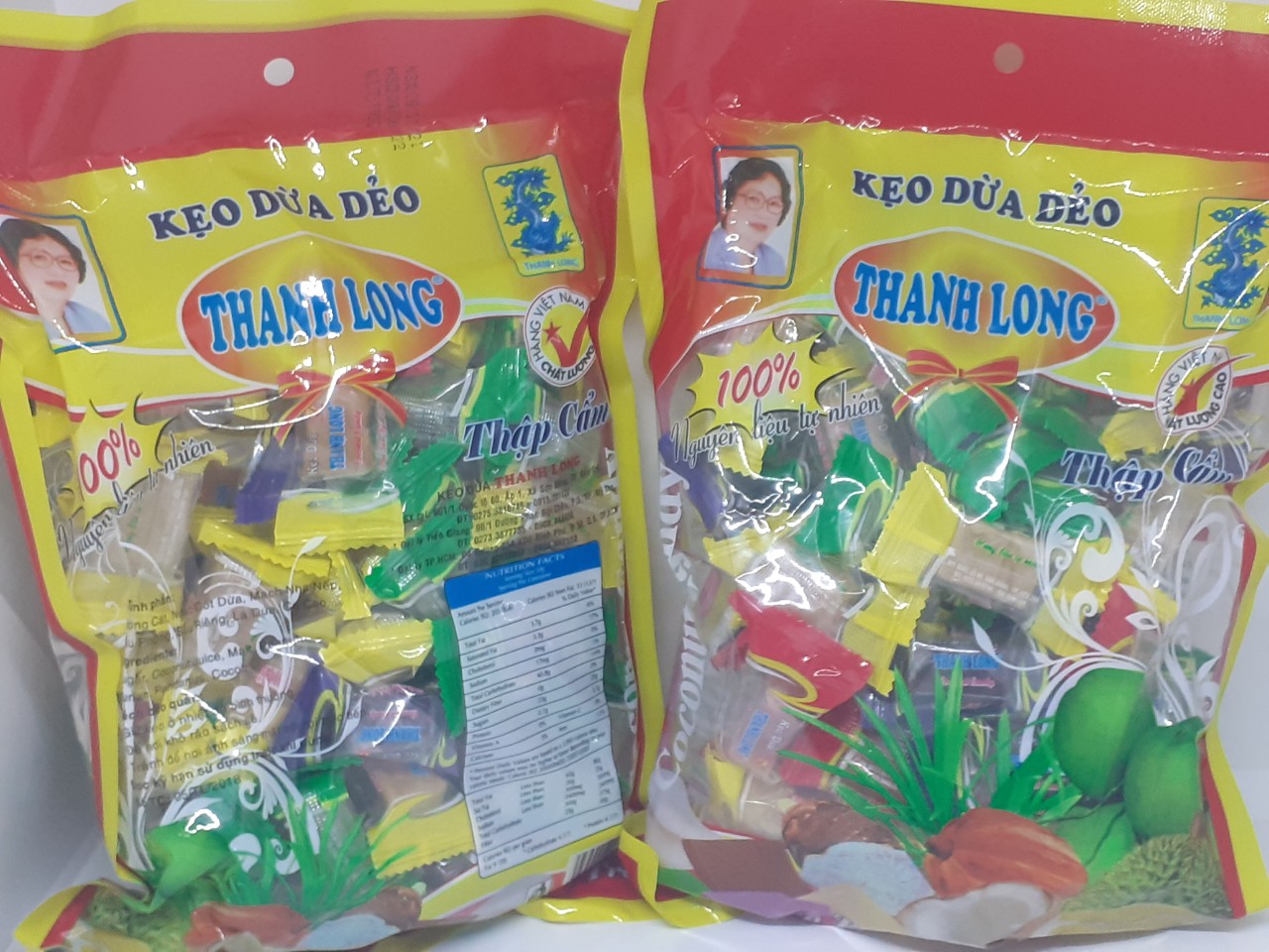 [HCM]COMBO 5 BỊCH KẸO DỪA THẬP CẨM BẾN TRE 220G (Thanh Long)