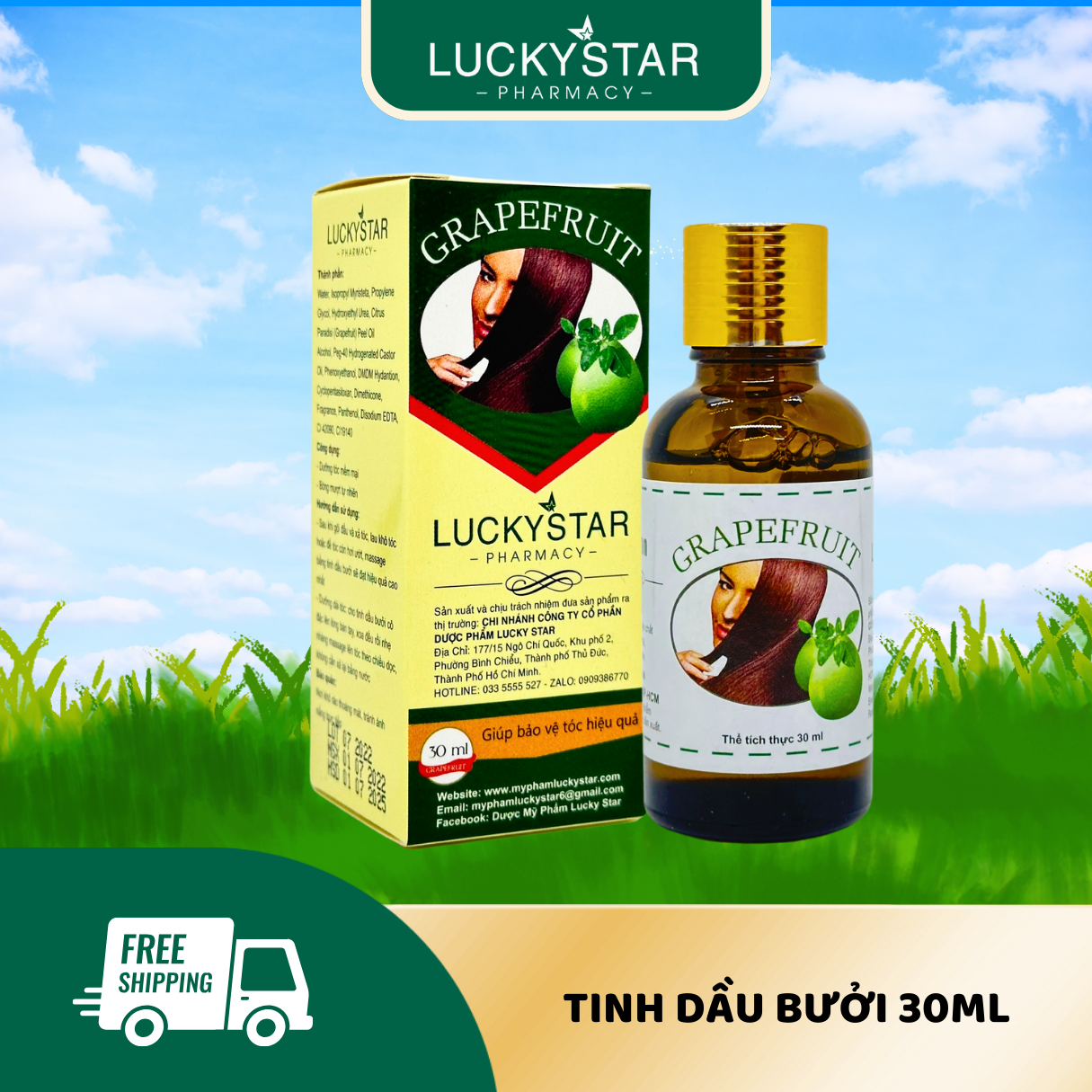 Lotion Dưỡng Tóc Tinh Dầu Bưởi Lucky Star