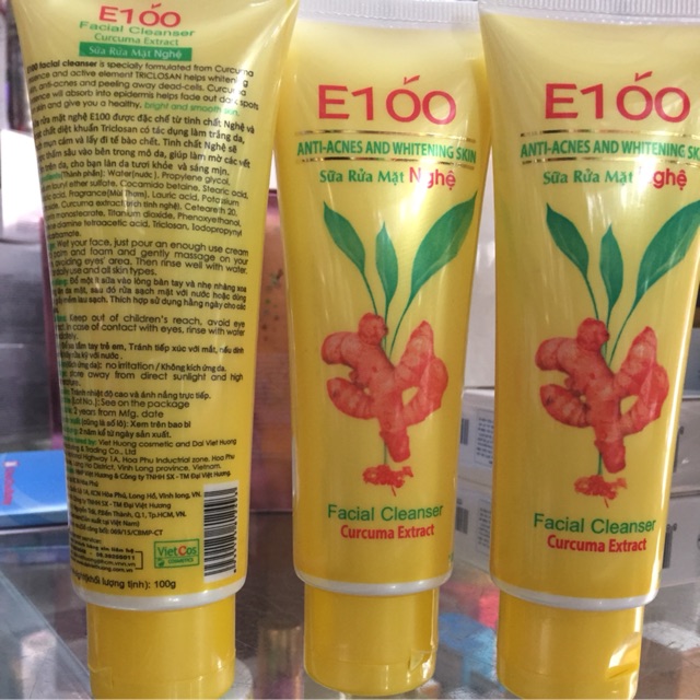 [HCM]Sữa rửa mặt E100 nghệ sạch mụn cám 100g