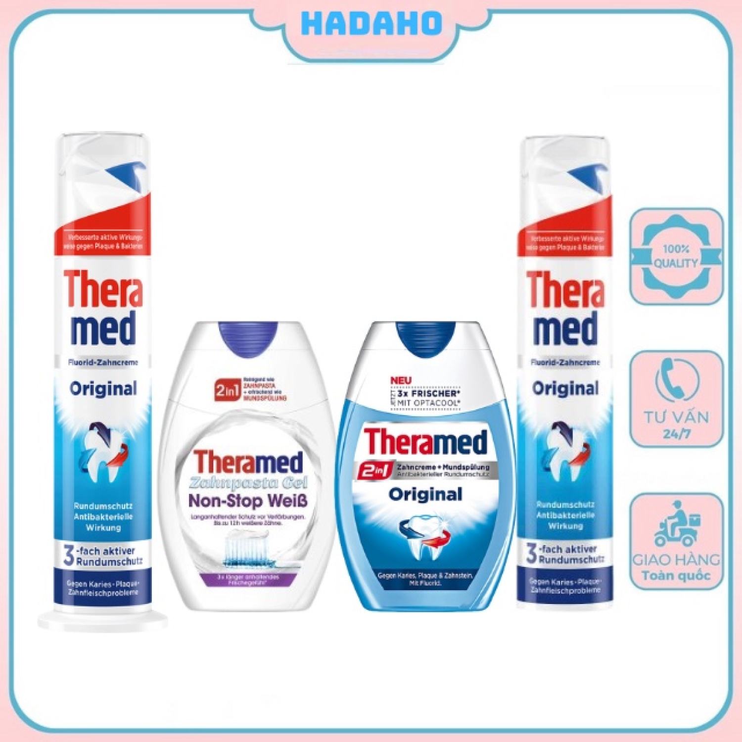 Kem đánh răng Theramed 2in1 Đức Dạng ống tròn