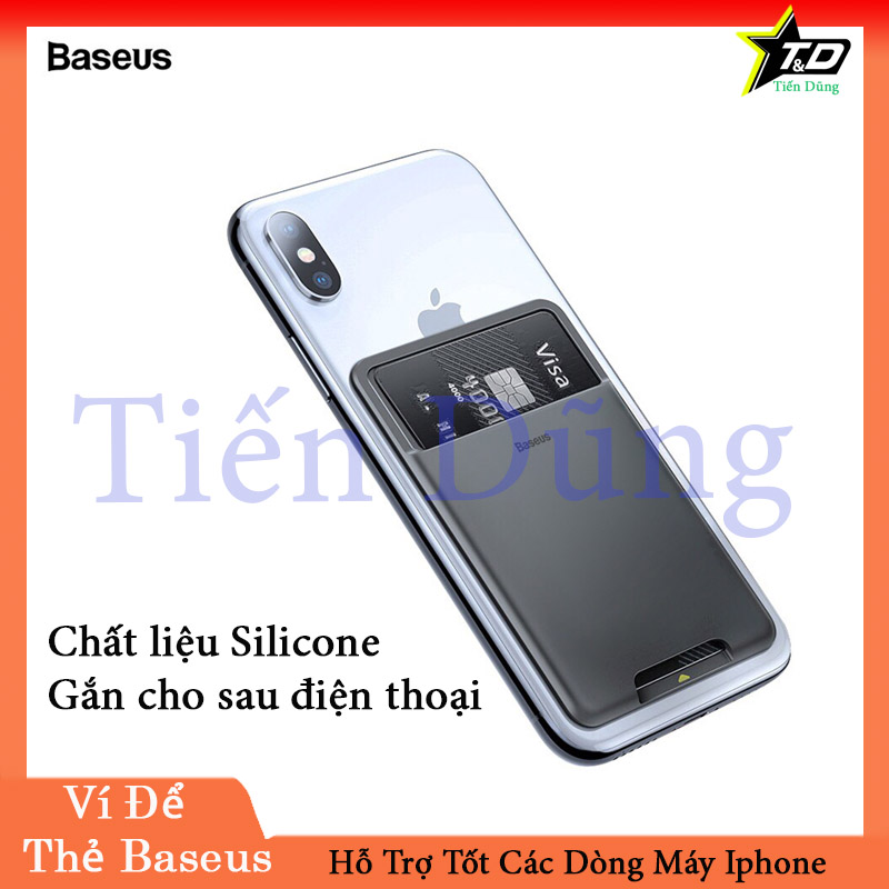 Ví Để Thẻ Gắn Mặt Sau Điện Thoại Baseus Bằng Silicone Cho điện thoại