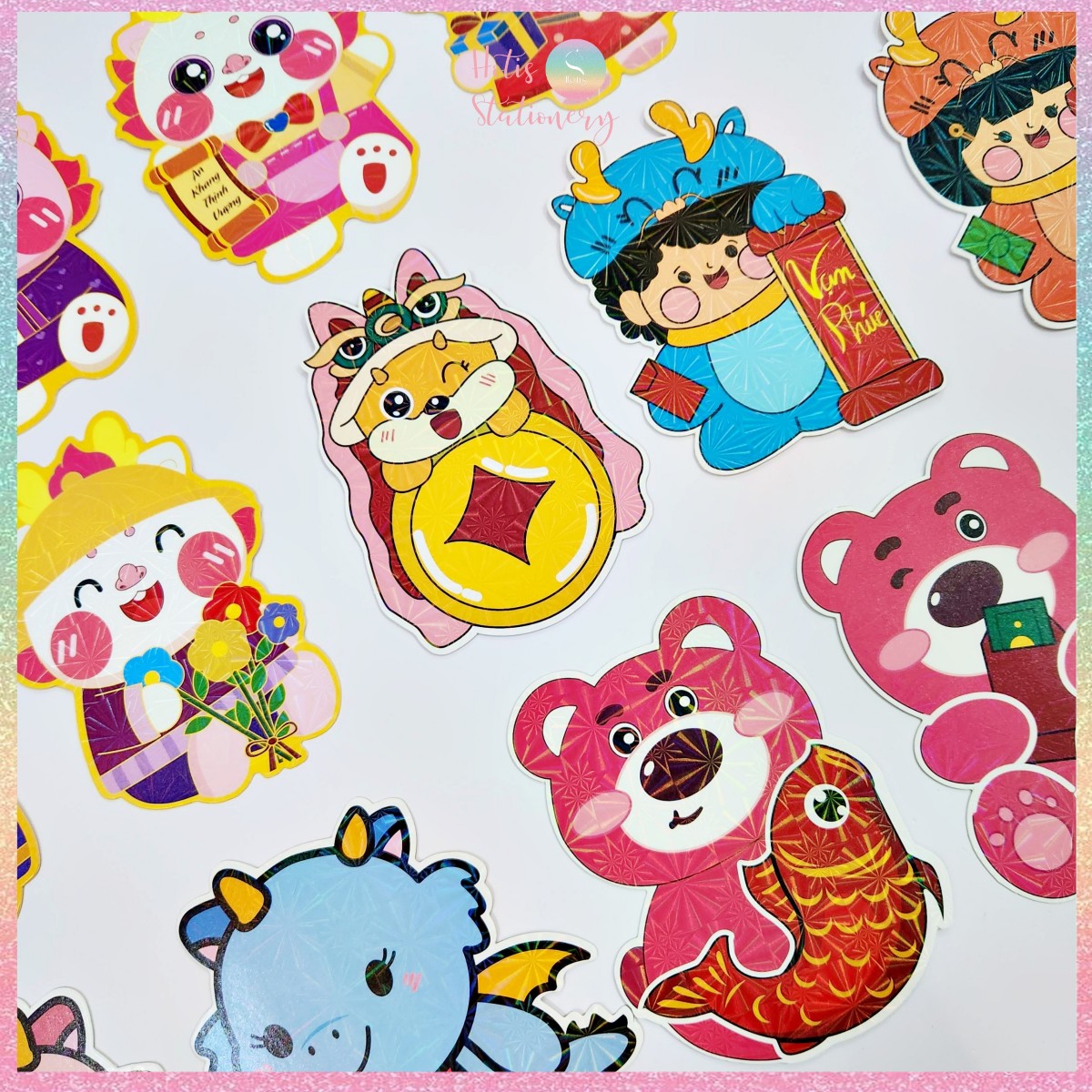 Set 10 Bao lì xì Rồng Chibi dạ quang Giáp Thìn 2024