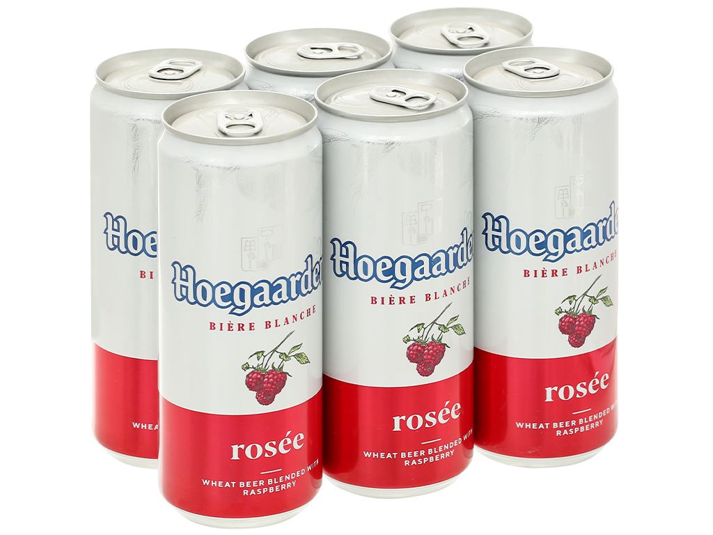 Bia Hoegaarden rosée thùng 24 lon / Lốc 6 lon Bia Bỉ Hoegaarden hoa hồng 330ml
