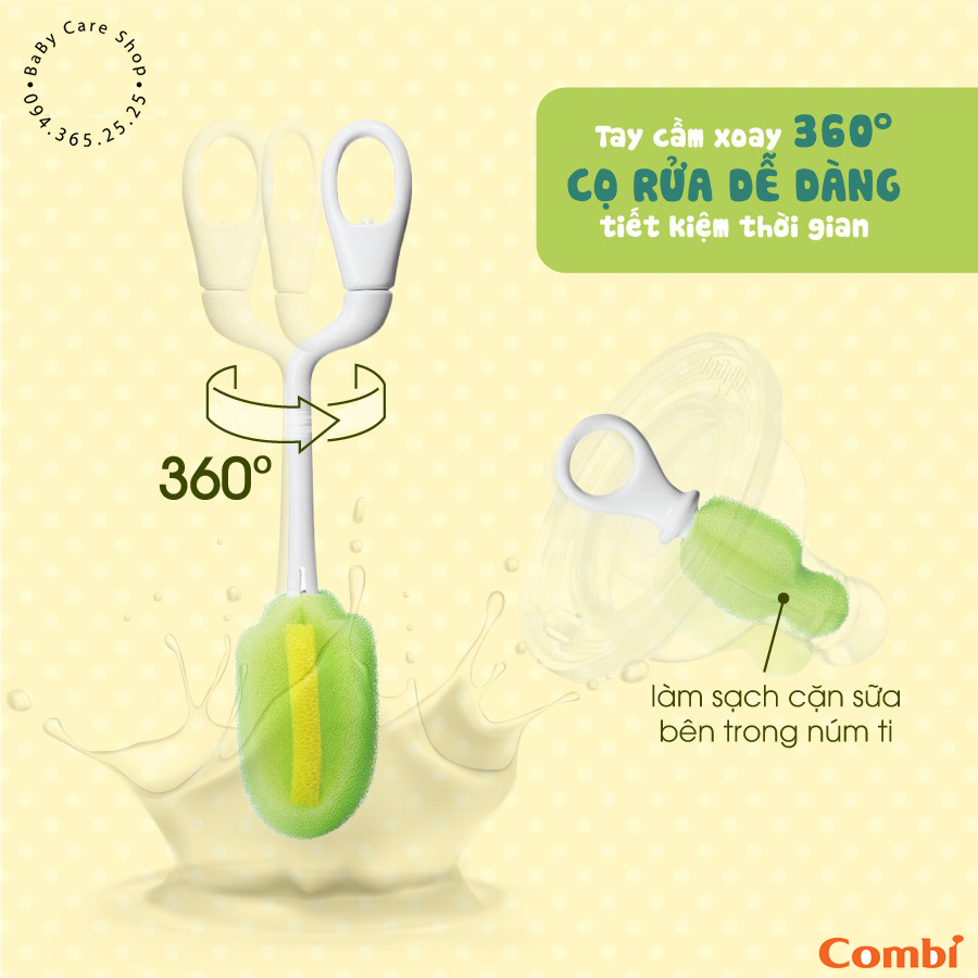 Bộ cây rửa bình sữa và phụ kiện bình Combi