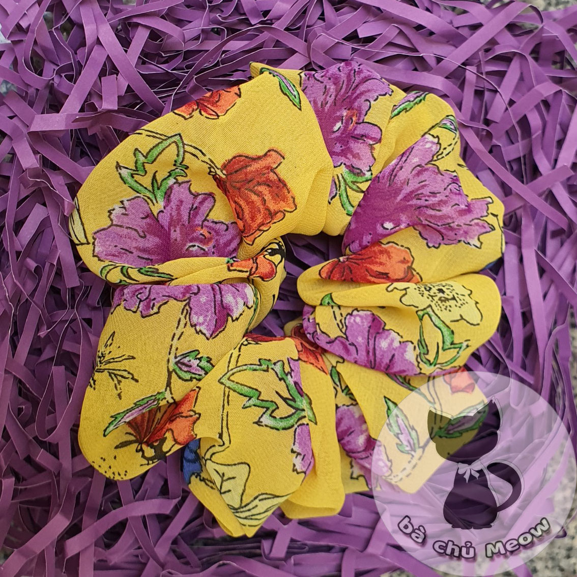 Scrunchies Hoa Voan - Đồ Cột Tóc hoa - Dây Cột Tóc Dễ Thương