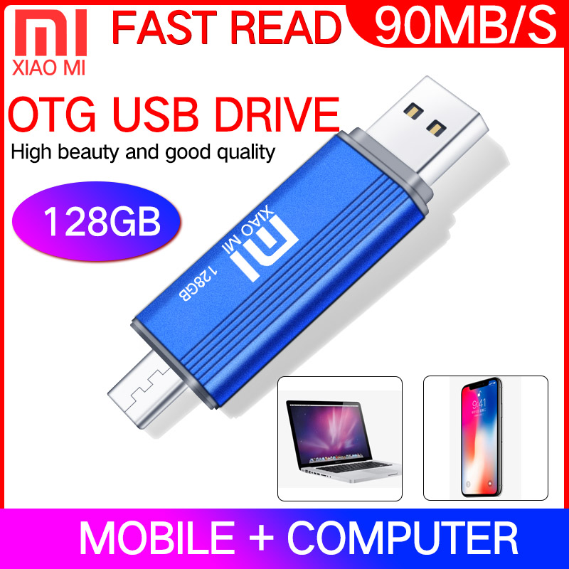 Xiaomi 2in1 128gb usb 2.0 flash drive memory stick u disk for otg phone laptop
