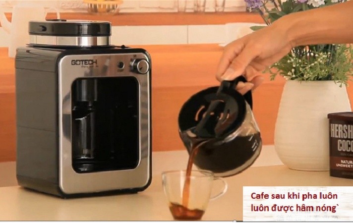 Máy xay và pha cafe tự động gotech 6686A- Máy pha cà phê mini gia đình - Máy pha coffee văn phòng siêu tốc - Máy pha cafe mini siêu tốc- Máy pha cafe hạt và bột tự động